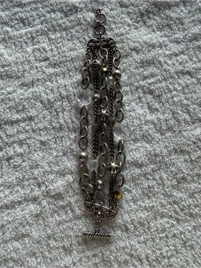 Brighton Multi-Chain Silver-Tone Beaded Bracelet - Women's Jewelry